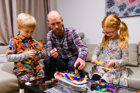 Sascha Dannroth and his children. The family is currently zoned for single-sex public high schools - Randwick Boys and Girls.