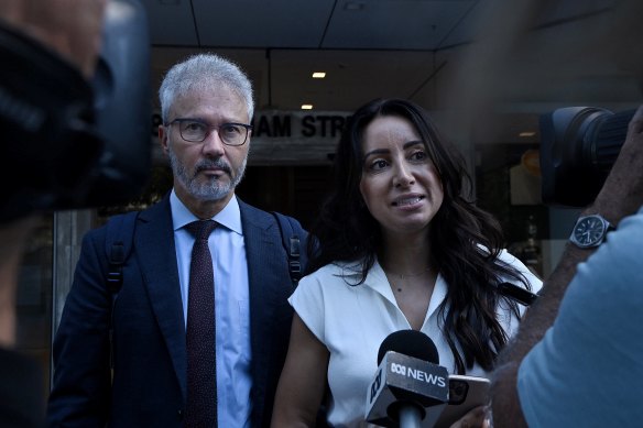 Antoinette Lattouf and Maurice Blackburn lawyer Josh Bornstein earlier this month. 