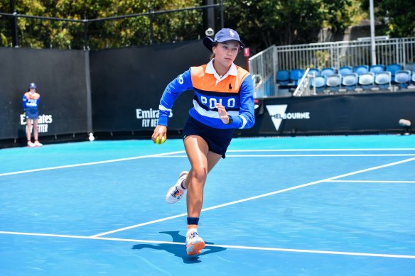 Ball kid Macy Peterson honed her skills for this year’s Australian Open using tech start-up EdApp. 