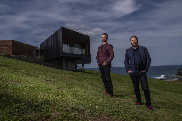 Andy Carson and Jeffrey Simpson Architect/designers at the Headland House, Gerringong.