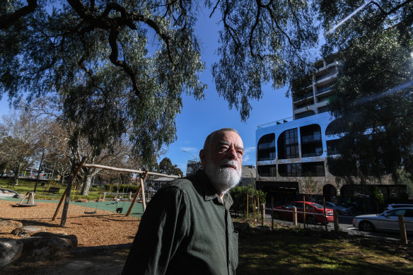 Ray Cowling says overshadowing has made Gardiner Reserve gloomy.