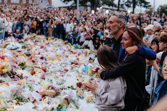Crowds gather at the Bondi Pavilion to remember the victims of the tragedy that changed the city.