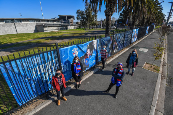 Jinghua Qian, Gemma Cafarella, Sharon Schwab, Sam Elkin and Deb Bain-King have been campaigning to allow the public to use Whitten Oval 