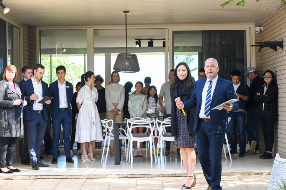 A large crowd turned up to watch the East Lindfield house go under the hammer.