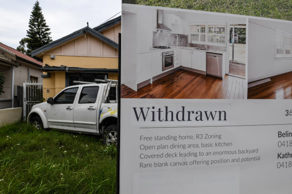 About one in four Sydney properties have been withdrawn from auction in recent months.