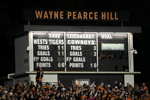 Vintage performance: The old scoreboard at Leichhardt Ovals says it all.