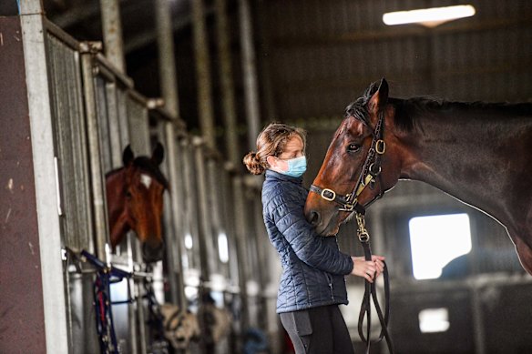 Foreman Ellie Morrison with the Danny O’Brien trained Young Werther. 