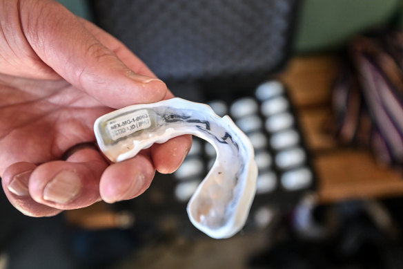 The mouthguards worn by Haileybury students can capture the magnitude and number of impacts.