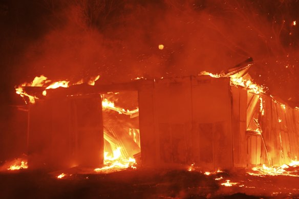 Homes go up in the Hillville fire in Failford during fires last November.