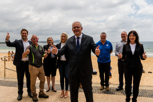 Prime Minister Scott Morrison visited the Terrigal Surf Life Saving Club in Lucy Wicks electorate last year to announce his opposition to PEP-11. 