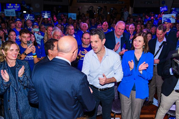 Alex Antic shakes Peter Dutton’s hand during the election campaign.