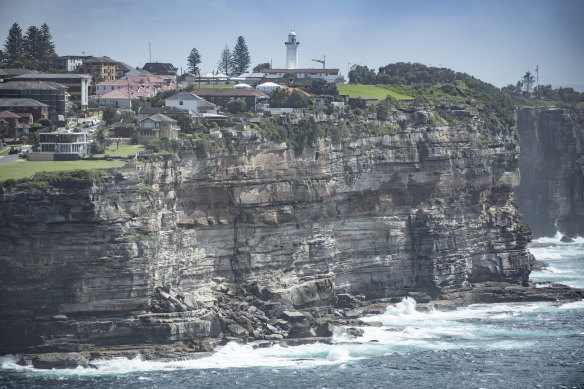 The cliffs where police believe Caddick took her own life.