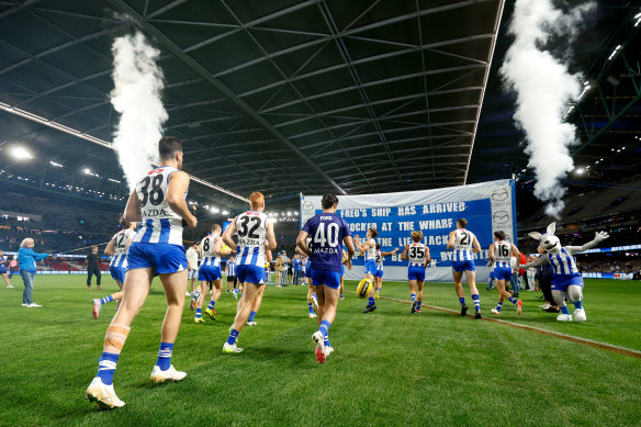 North Melbourne run out.
