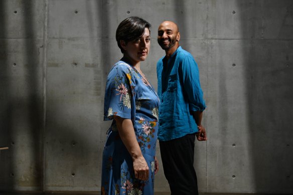 Shakthi (right) with his long-time collaborator, composer and actor Aimée Falzon.