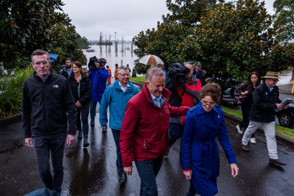 Australian Prime Minister Anthony Albanese and NSW Premier Dominic Perrottet in Richmond.