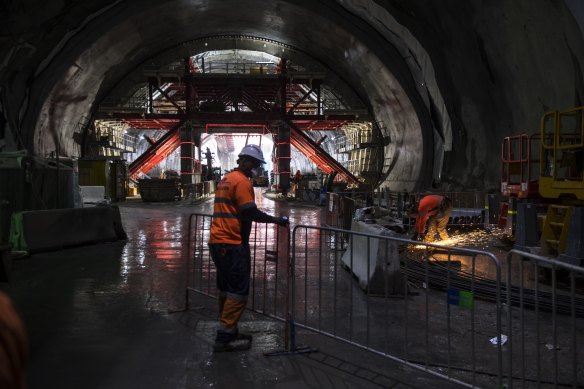 The cavernous Barangaroo Crossover beneath Sydney.