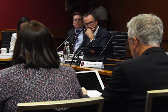 David Shoebridge at a NSW budget estimates hearing in 2020.
