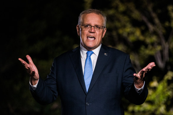 Prime Minister Scott Morrison at Coolangatta Estate.