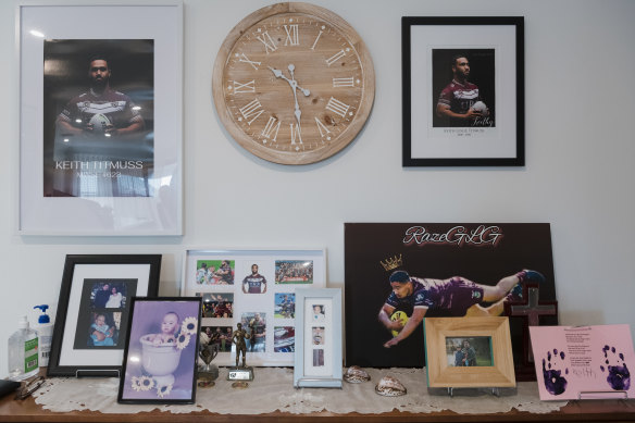 Gone but never forgotten. A tribute to Keith’s life is on display inside the family’s Austral home.