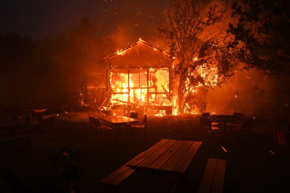 A property ablaze and abandoned in Bilpin in December.