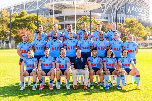 The Blues 2024 Origin game one squad, excluding James Tedesco who was brought in to replace an injured Dylan Edwards.