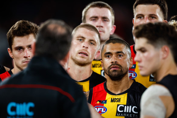 Bradley Hill of the Saints looks on during round 11. 