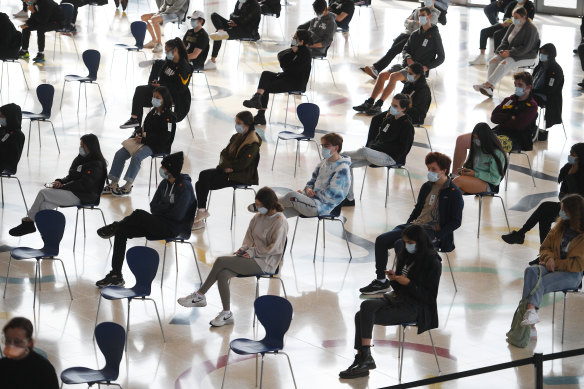 Thousands of Year 12 HSC students have been vaccinated at Qudos Arena.