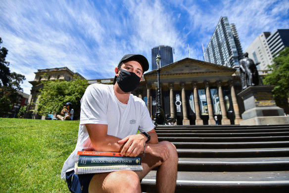 James Seymour outside the State Library on Wednesday.