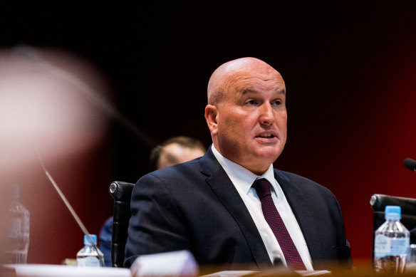 Transport Minister David Elliott is grilled on Friday at a budget estimates hearing about the rail network shutdown.