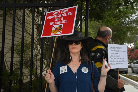 Victoria Phillips, a parent of a student attending Newington College, was among those protesting.