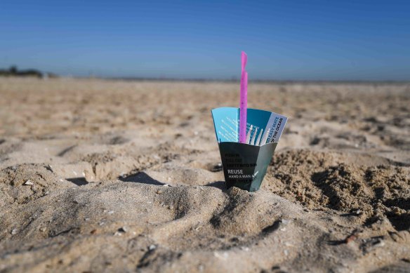 The pocket cigarette bins that Josie Jones hopes will be distributed on the Mornington Peninsula. 