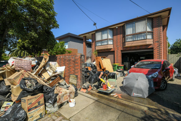 Maribyrnong residents faced a huge clean-up after the floods. 