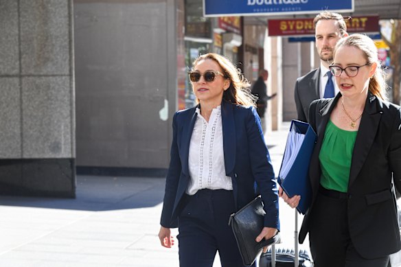 ICAC counsel assisting Dr Peggy Dwyer, SC, Juliet Curtin and Hugo Wilesmith enter the corruption watchdog’s building on Tuesday. 