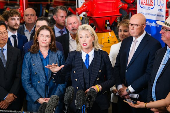 Bridget McKenzie with Peter Dutton during the election campaign.