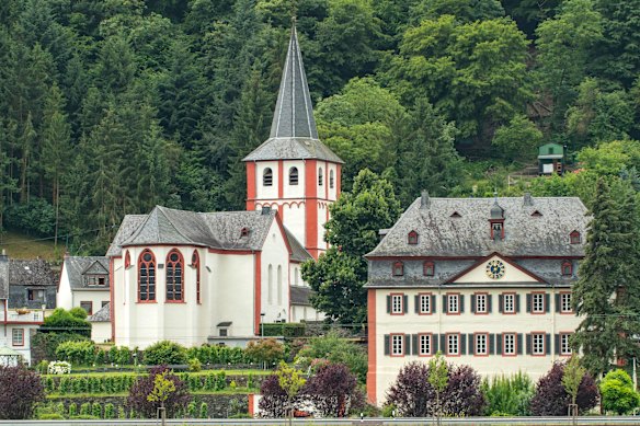 St Bartholomew’s Catholic church at Hirzenach, Germany, a town along the Rhine Gorge.