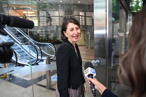 Former NSW premier Gladys Berejiklian outside the ICAC on Monday.