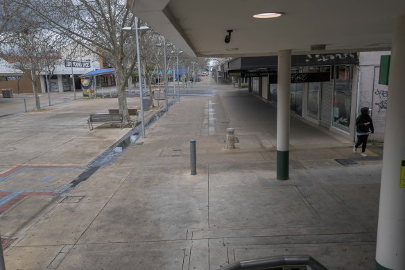 The abandoned streets in the centre of Shepparton. 