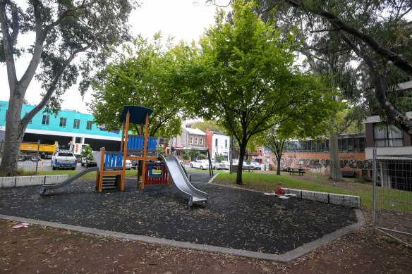 Cambridge Street Reserve on Monday, one of the many “pocket parks” in Collingwood.