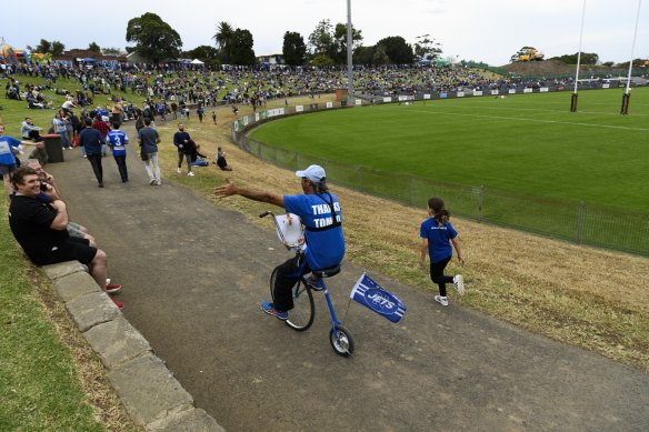 The crowd of “8972” celebrates another Newtown try at Henson Park.