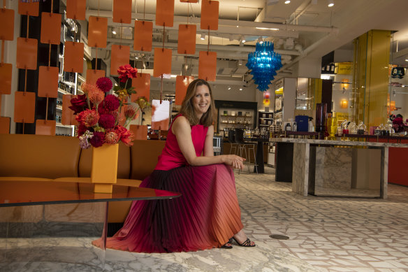 Mecca CEO and founder Jo Horgan in the new boutique in the former Gowings building in Sydney. 