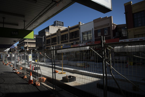 The centre of Parramatta is being transformed by major building and infrastructure projects, including a light rail line.