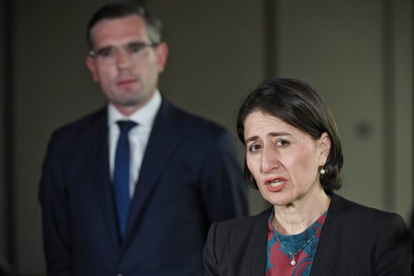 NSW Premier Gladys Berejiklian  with Treasurer Dominic Perrottet.