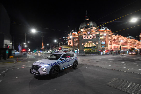 Flinders Street Station on 2 August after a curfew was announced.