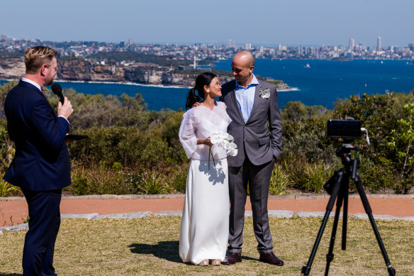Sydneysiders Nina Miranti and Andrew Conduit take advantage of the new rules on Friday morning. 