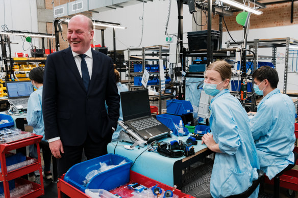 Liberal MP for North Sydney Trent Zimmerman visited Clean Space Technology in St Leonards on Thursday.
