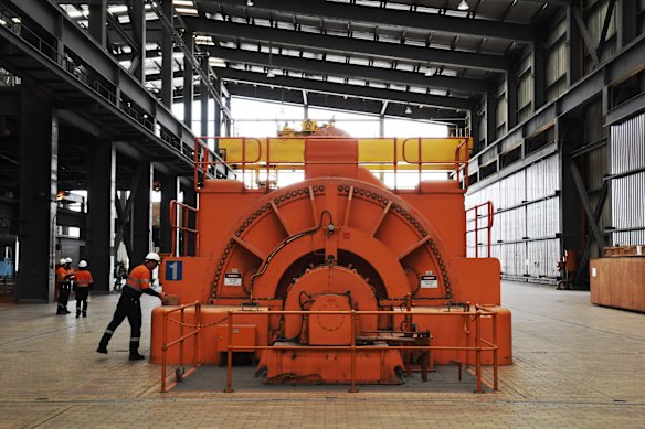 A turbine at the Eraring coal plant in NSW. 
