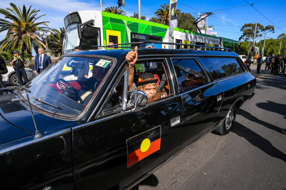 The Advancement League hearse received applause and respect from mourners at Charles’ funeral.