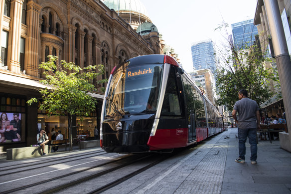 The trams used on the CBD and eastern suburbs light rail line are different to those on the inner west line.