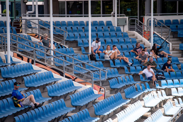 A small number of spectators at court no.3 at Melbourne Park on Thursday.