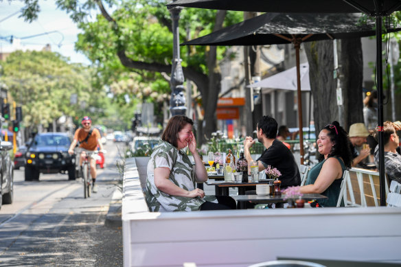 The parklet out the front of Archie’s All Day cafe in Gertrude Street in November last year.